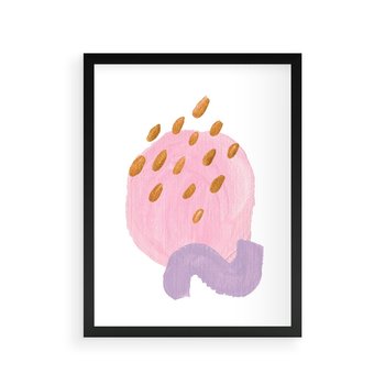 Plakat w ramie 30x40 - Migoczące Pastelowe Kształty - akwarela, minimalizm - rama czarna