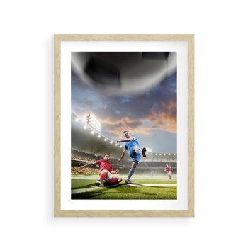 Plakat w ramie 30x40 - Ekscytacja Sportowego Świata - gol, mecz - rama drewno