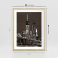 Plakat w ramie 30x40 - Magia miasta nocą - miasto, noc - rama drewno