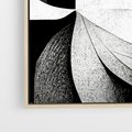 Obraz w ramie 80x120 - Harmonia świateł i cieni - abstrakcja czarno biała, geometria - rama drewno