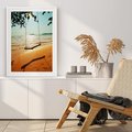 Plakat bez ramy 50x70 - Tropikalna plaża i huśtawka - plaża, tropiki