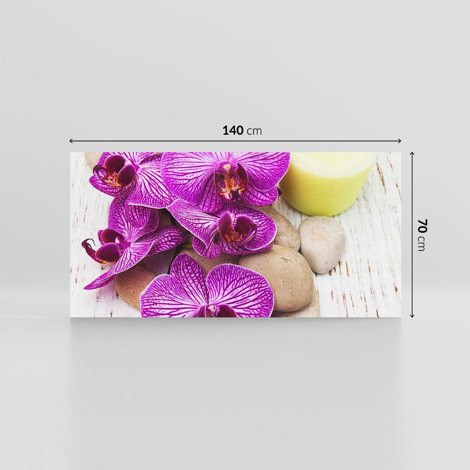 Obraz na płótnie 140x70 - Relaksujące spa w otoczeniu orchidei - spa, świece