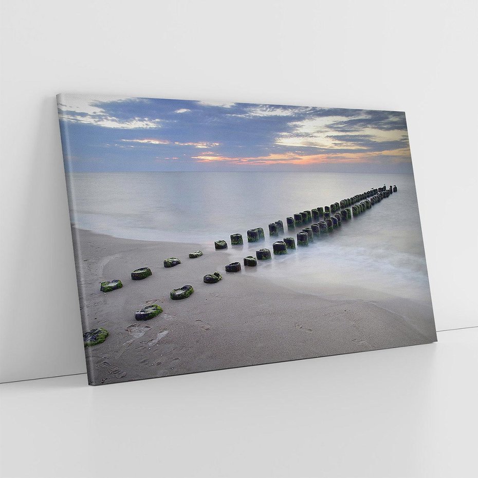 Obraz na płótnie 120x80 - Plaża Morskiej Błogości - plaża, morze