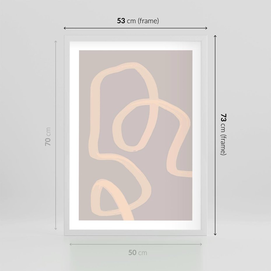 Plakat w ramie 50x70 - Nowoczesne Odbicia - minimalistyczny obraz, nowoczesny - rama biała