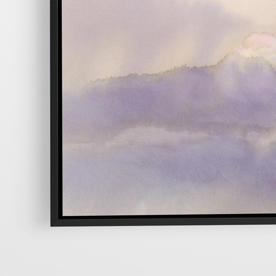 Obraz w ramie 100x70 - Ruchoma cisza widzenia - akwarela, subtelene - rama czarna