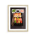 Plakat w ramie 30x40 - Kulinarne podróże do Japonii - sushi, japonia - rama drewno