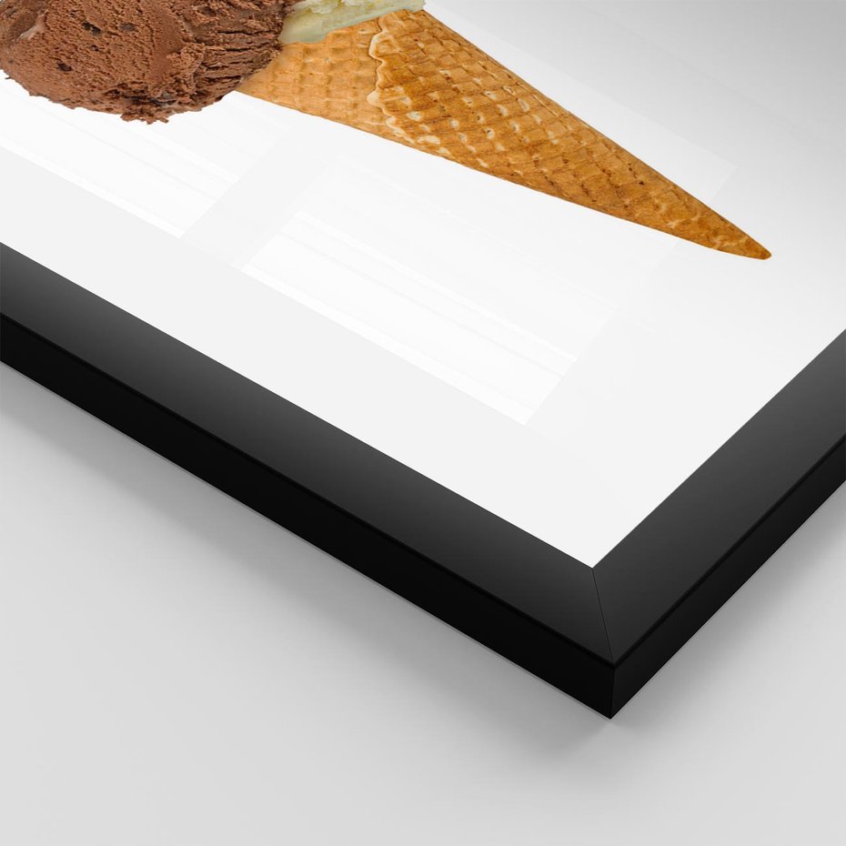 Plakat w ramie 30x40 - Slodki Raj Lodziarni - lody, deser - rama czarna