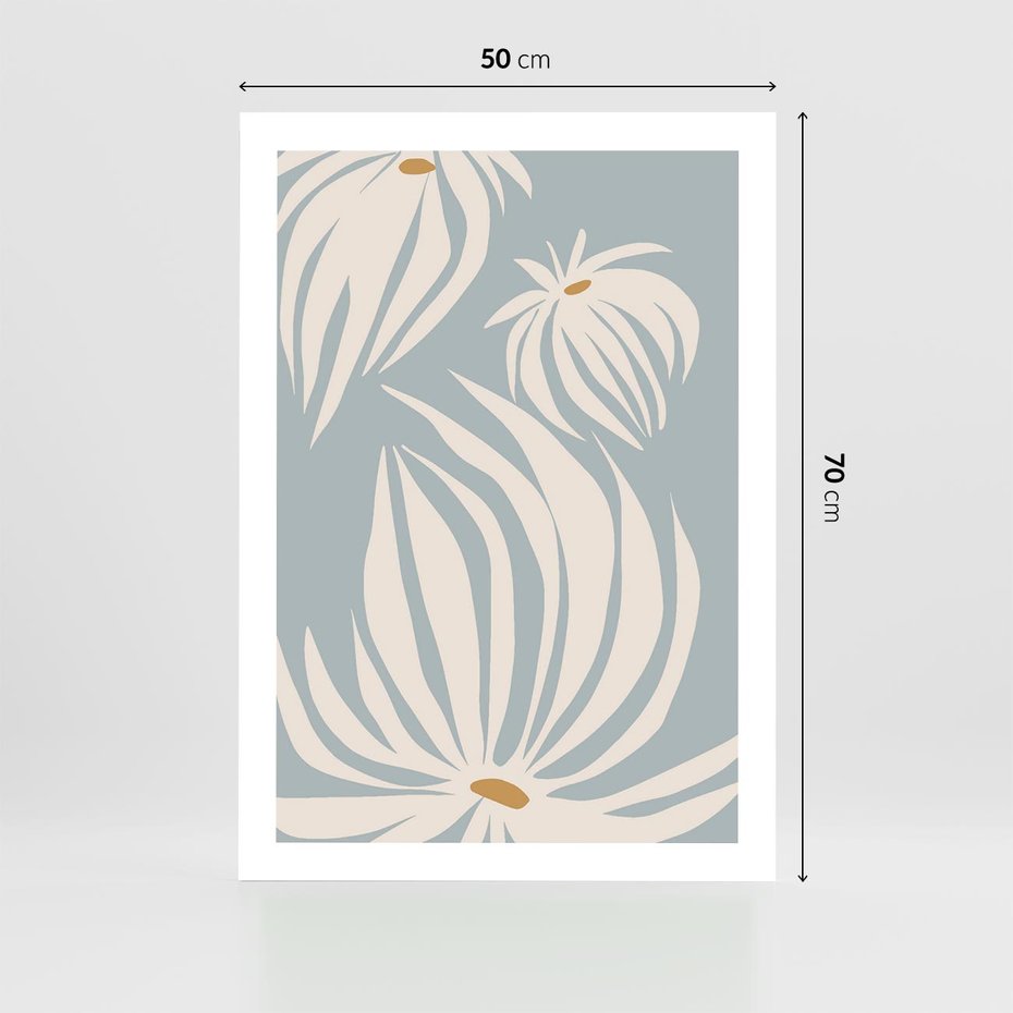 Plakat bez ramy 50x70 - Kwiatowe Kształty - kwiaty, nowoczesne i minimalistyczne
