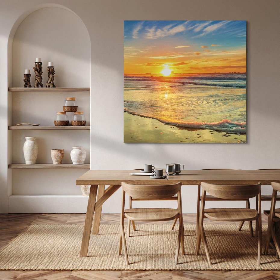 Obraz na płótnie 40x40 - Magia Chwil - zachód słońca,