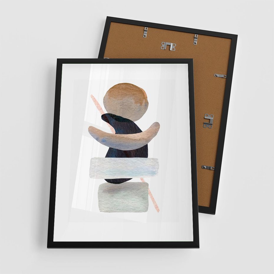 Plakat w ramie 50x70 - Rozkwitające Nowe Wymyślności - abstrakcja, akwarelowe plamy - rama czarna