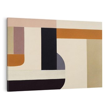 Obraz na płótnie 120x80 - Nowoczesne Brązy - geometryszne pasy, nowoczesny styl