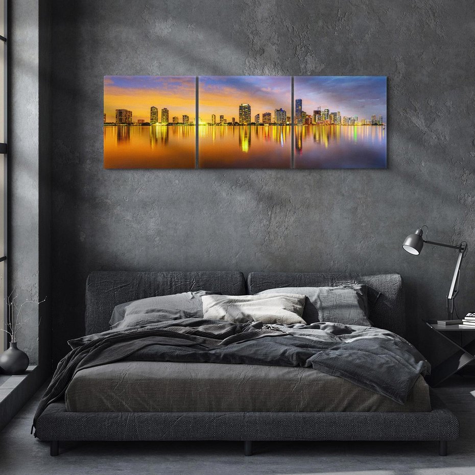 Obraz na płótnie 120x40 - miasto świateł - Miami, Floryda