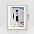 Plakat w ramie 30x40 - Santorini - Grecja błękitem malowana - Santorini, Grecja - rama drewno