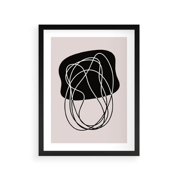 Plakat w ramie 30x40 - Abstrakcyjne Harmonie - abstrakcyjne szkicowane linie, minimalizm - rama czarna