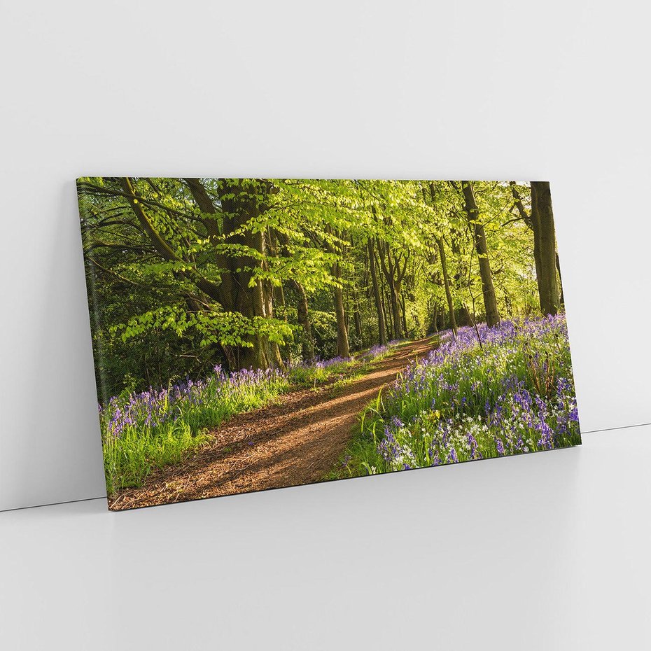 Obraz na płótnie 120x60 - Magia lasu: Drzewa w tajemniczej otoczce - las, drzewa