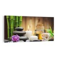 Obraz na płótnie 100x50 - Spokojny zakątek SPA z bambusem i kamieniami - bambus, kamienie