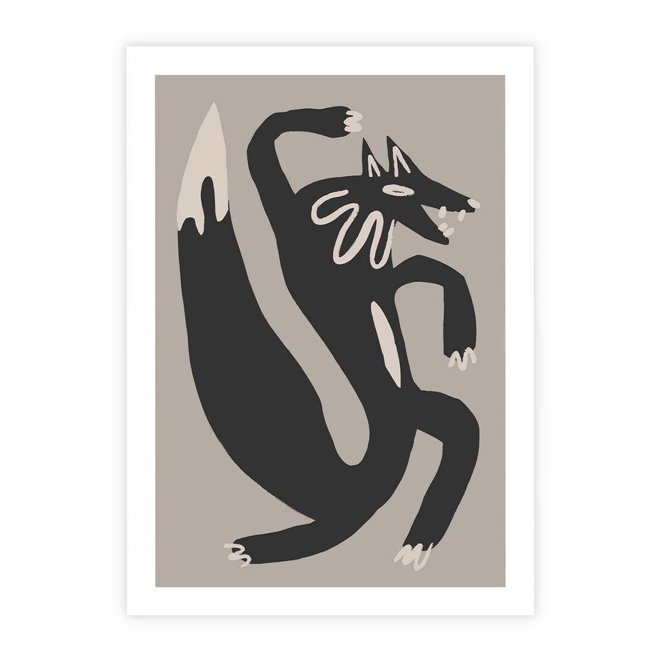 Plakat bez ramy 50x70 - Strukturalne Odbicia Północy - skandynawska sztuka, lis