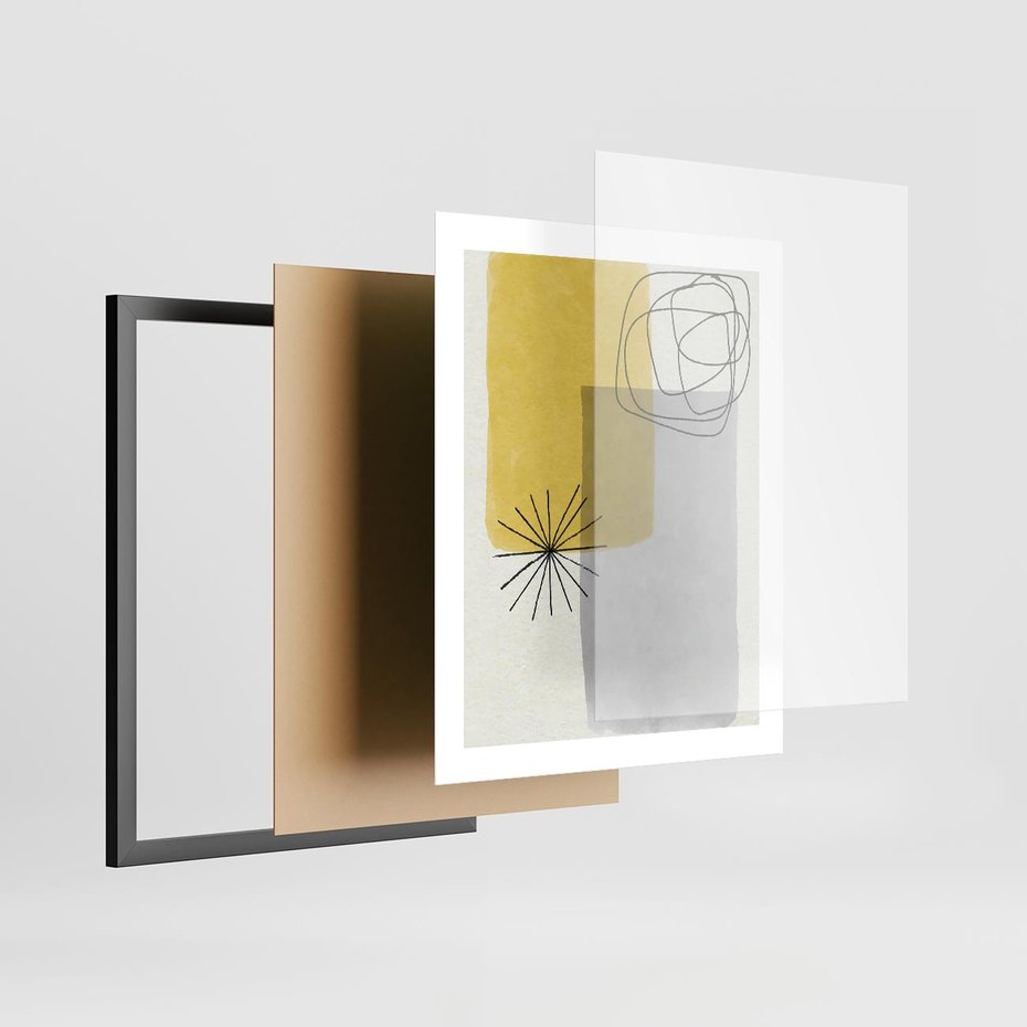 Plakat w ramie 40x50 - Rozbijające Granice Akwarel - abstrakcja, akwarelowe plamy - rama czarna