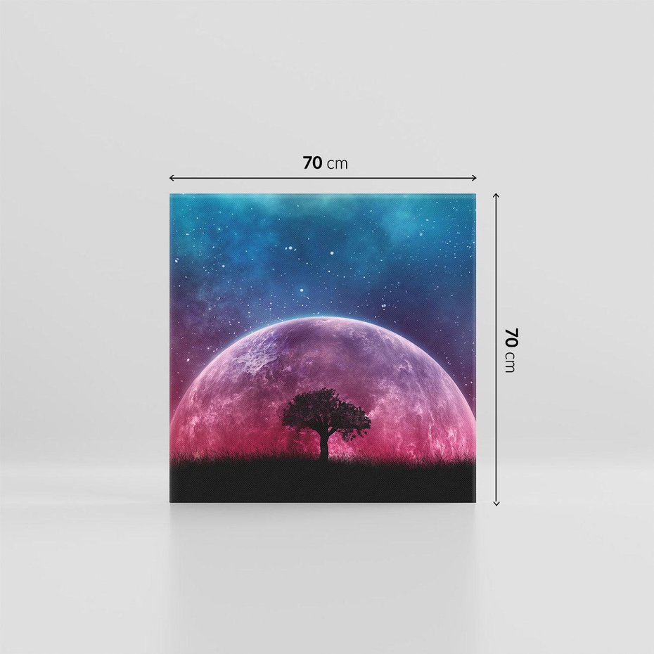 Obraz na płótnie 70x70 - Tajemnicza obecność kosmosu - księżyc, kosmos