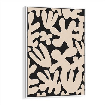 Obraz w ramie 80x120 - Księga Ukrytych Widoków - abstrakcyjne czarno białe formy, minimalizm - rama biała