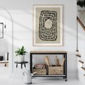 Plakat w ramie 50x70 - Zaklęte Wnętrza - boho plakat, czarne kropki kreski - rama drewno