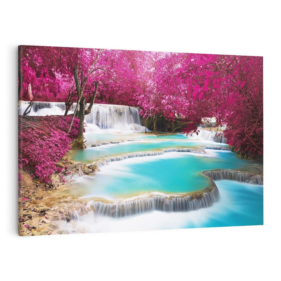 Obraz na płótnie 120x80 - Siła Natury - wodospad, Tajlandia