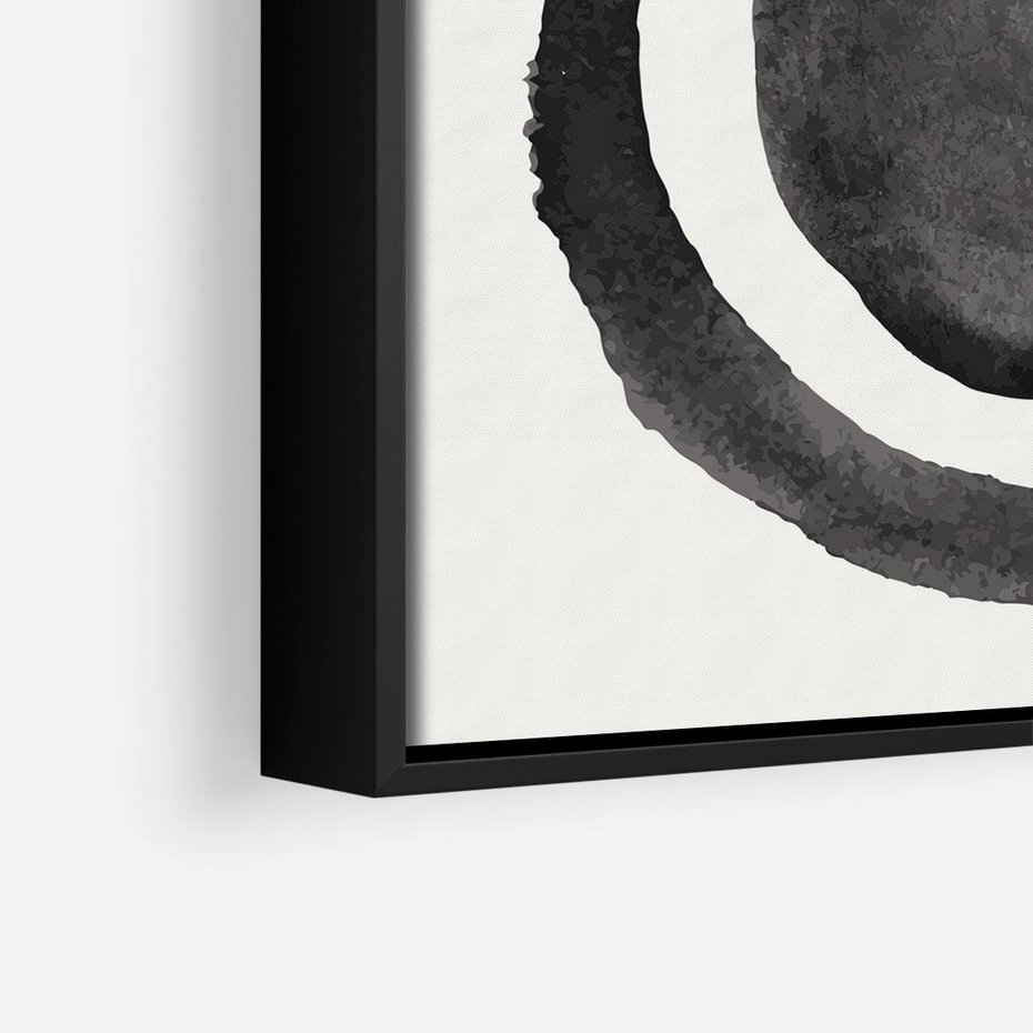 Obraz w ramie 50x50 - Bezgraniczne Widoki - abstrakcyjne plamy okręgi, akwarelowe - rama czarna