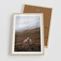 Plakat w ramie 50x70 - Owiecka panorama - góry, owca - rama drewno