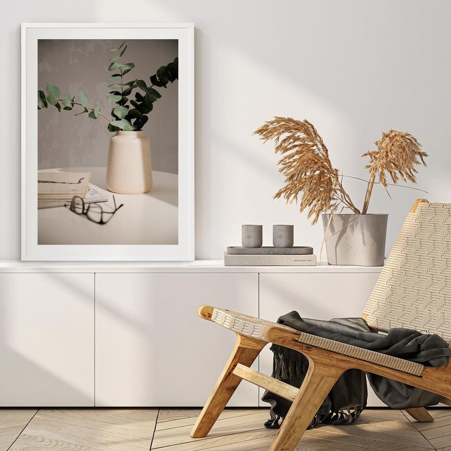 Plakat bez ramy 30x40 - Eukaliptusowe liście w okularach - liście, eukaliptus