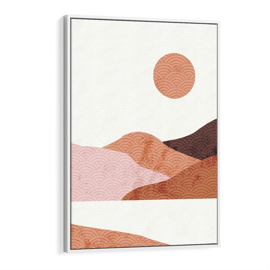 Obraz w ramie 70x100 - Górskie Wzory - nowoczesna sztuka, góry - rama biała