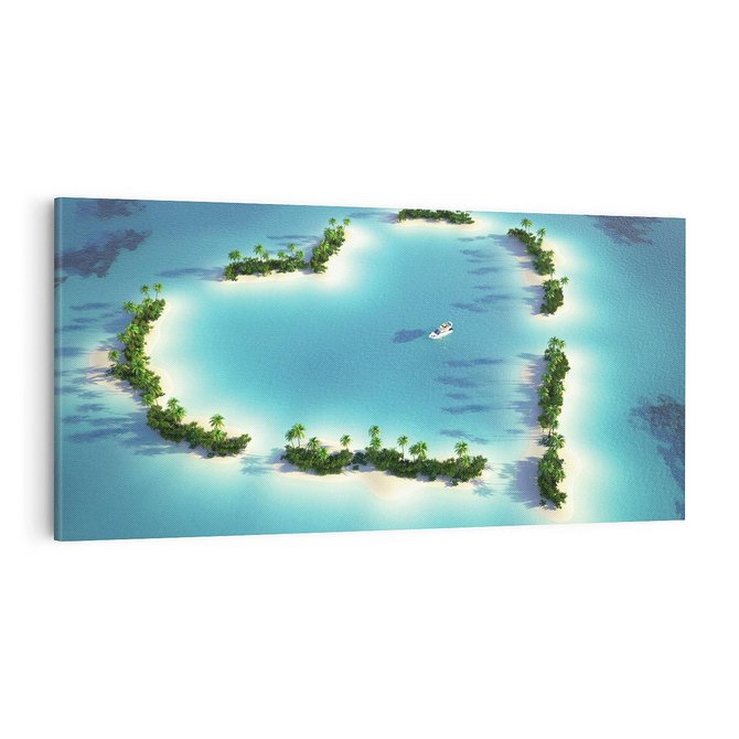 Obraz na płótnie 100x50 - Idylliczna wyspa: serce morza - wyspa, serce
