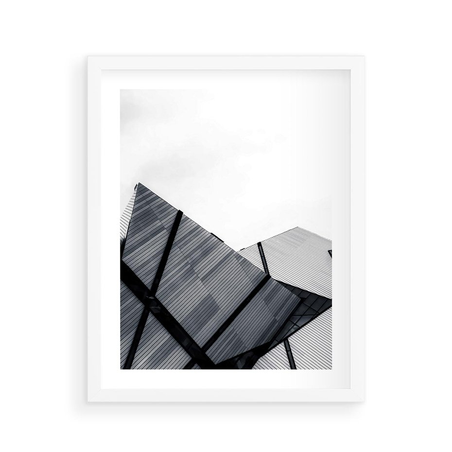 Plakat w ramie 40x50 - Nowoczesna Metropolia - architektura, proste linie - rama biała