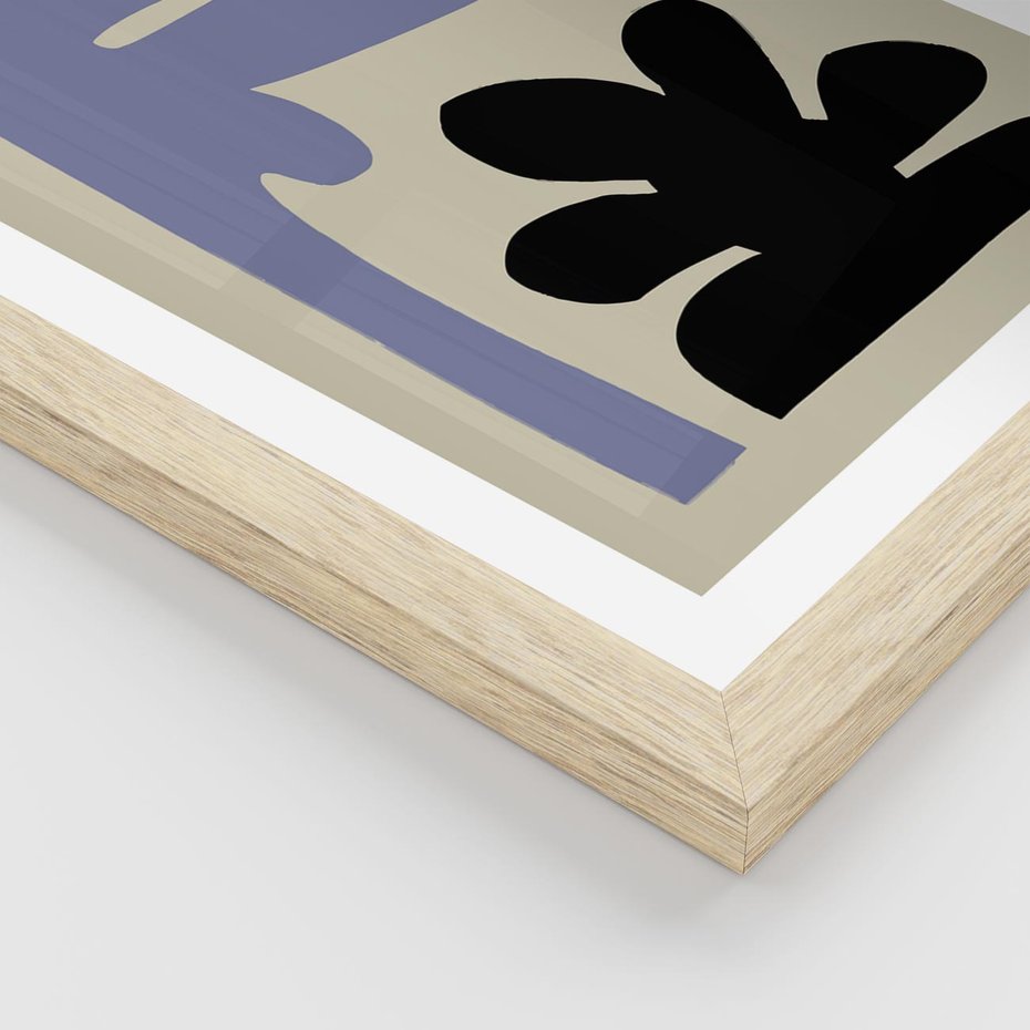 Plakat w ramie 50x70 - Abstrakcyjne Interakcje Form - minimalizm, boho plakat - rama drewno