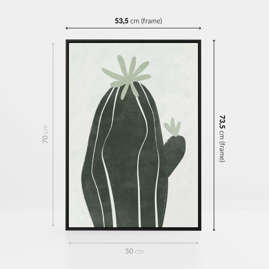 Obraz w ramie 50x70 - Zieleń Inspirującego Życia - zielony plakat, minimalizm - rama czarna