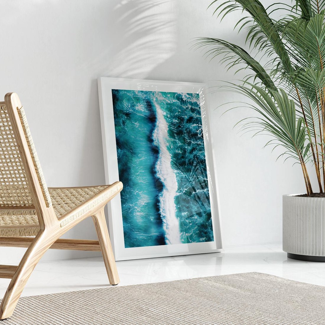 Plakat bez ramy 50x70 - Błękitna Siła Oceanu - fale, ocean