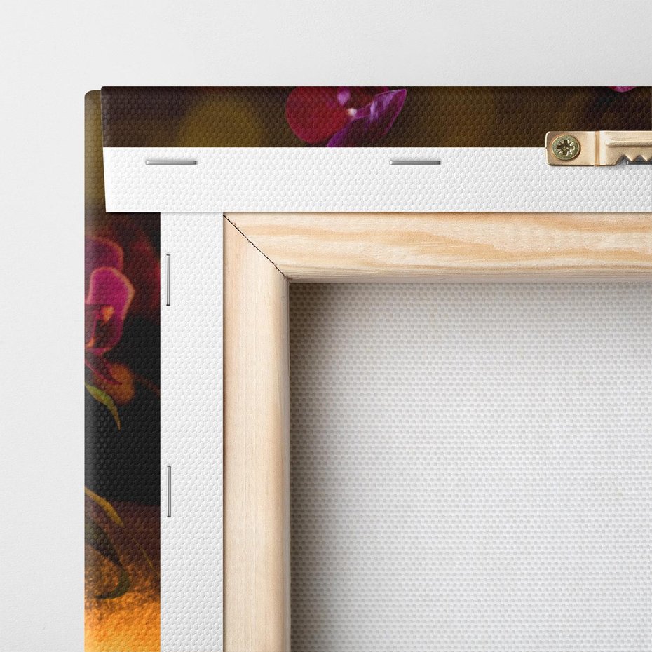 Obraz na płótnie 60x60 - Relaksujące spa z płonącymi świecami - spa, świece