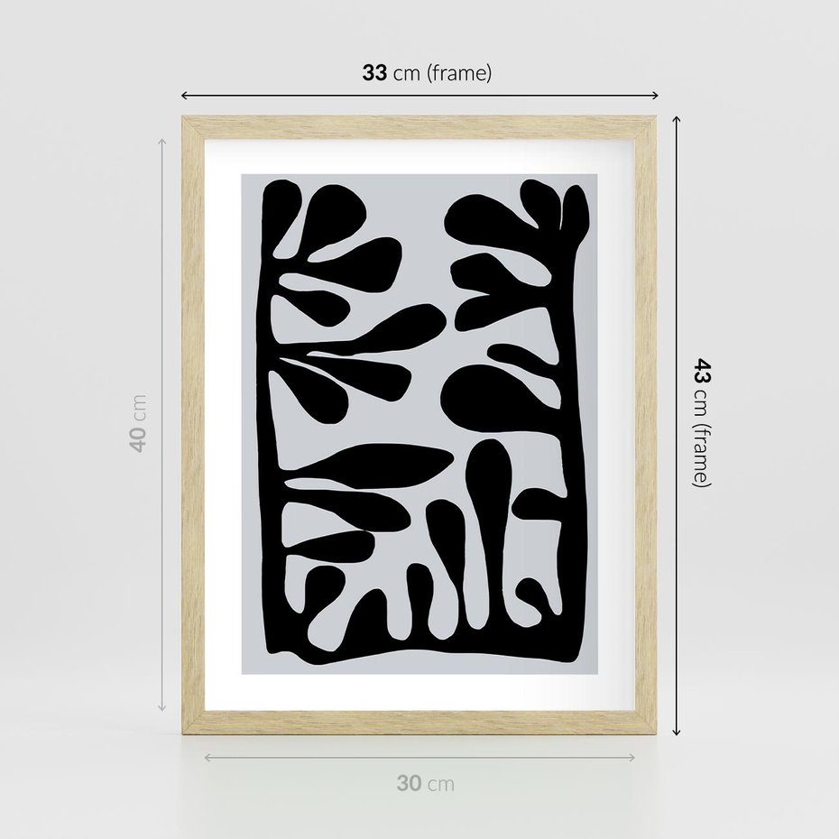 Plakat w ramie 30x40 - Taniec Kształtów - matisse, sztuka nowoczesna - rama drewno