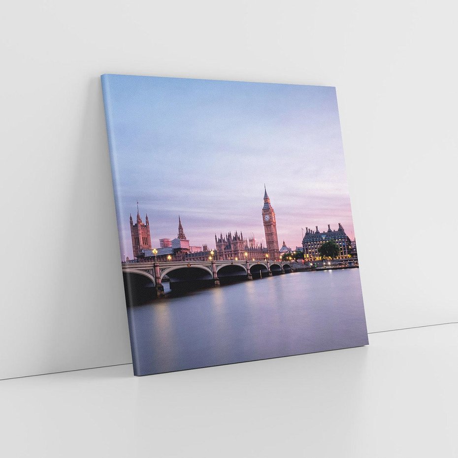 Obraz na płótnie 80x80 - Londyn - Big Ben nad rzeką, UK - Londyn, Big Ben