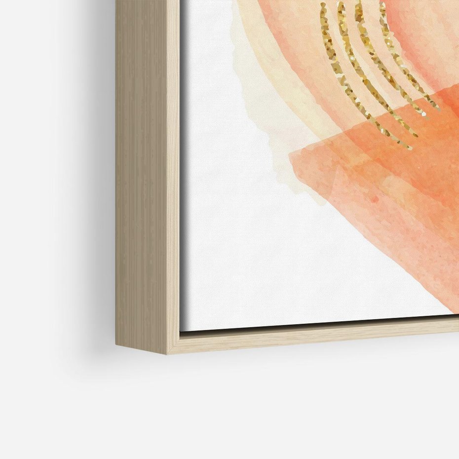 Obraz w ramie 80x80 - Rozkwitające Odbicia Form - abstrakcyjne akwarelowe plamy, minimalizm - rama drewno