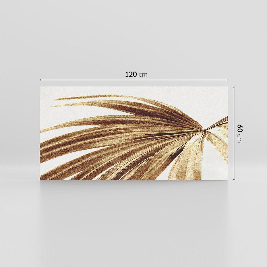 Obraz na płótnie 120x60 - Egzotyczny Blask - złote, liście
