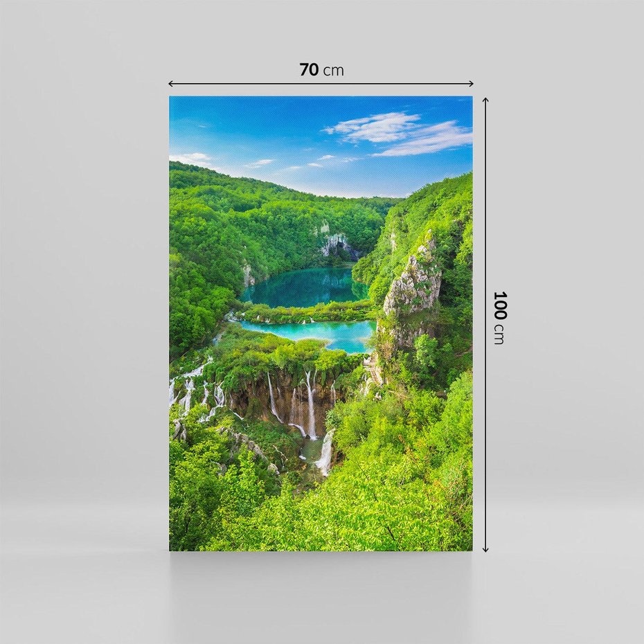 Obraz na płótnie 70x100 - Jeziora Pitwickie: urok Chorwacji - Jeziora, Pitwickie