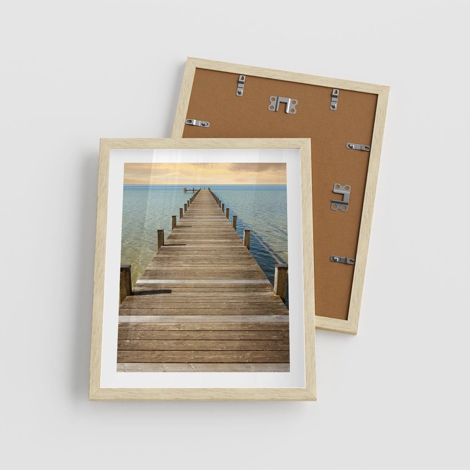 Plakat w ramie 40x50 - Pomost ku morzu - pomost, morze - rama drewno