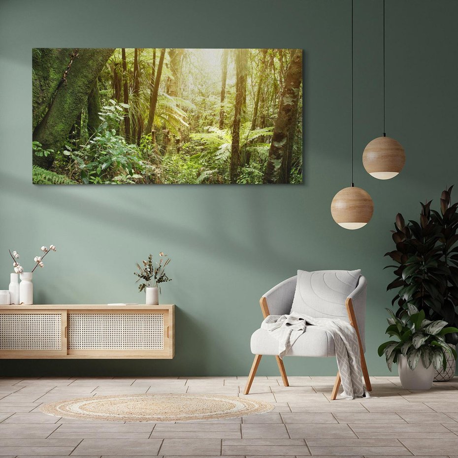 Obraz na płótnie 120x60 - Uroczysty Las Drzew - las, drzewa