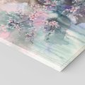 Obraz na płótnie 40x40 - Efemeryczne Kwitnienie Drzew - akwarela, rozmyte pastelowe tłó