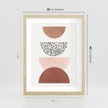 Plakat w ramie 30x40 - Geometryczna Harmonia w Brązach i Beżach - geometryczne kształty, brązy i beże - rama drewno