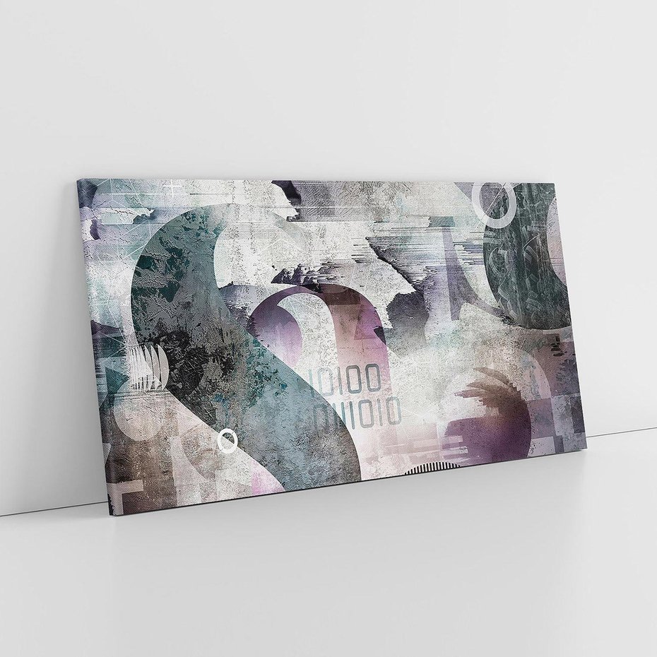 Obraz na płótnie 140x70 - Nocne opowieści w barwach - typografia, abstrakcja