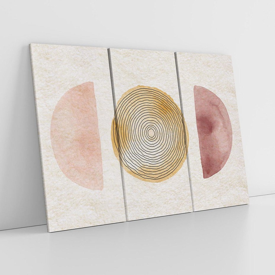 Obraz na płótnie 120x80 - Zapisane w promieniach słońca - beżowe strukturalne tło, koła