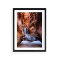 Plakat w ramie 30x40 - Tajemniczy świat jaskini i wodospadu - jaskinia, wodospad - rama czarna