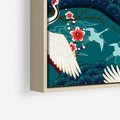 Obraz w ramie 50x70 - Żurawie Wachlarze - orientalne japońskie żurawie, grafika - rama drewno