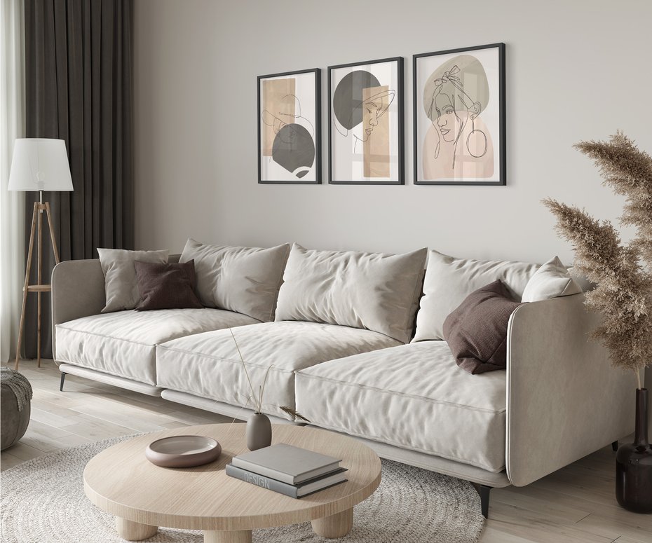 Zestaw obrazy w ramie 50x70 galeria - Kobiety, plakaty, boho - rama czarna